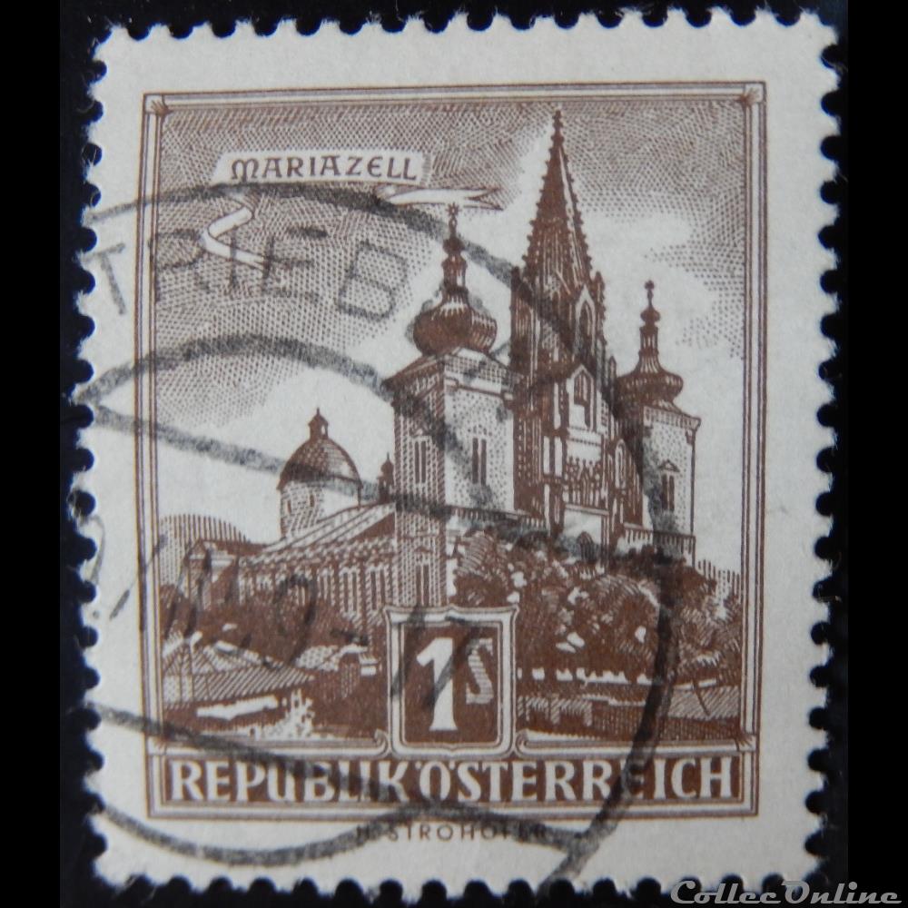 Autriche 00871A Basilique de Mariazell 1S de 1959 timbre europe autriche 00871a basilique de mariazell 1s de 1959