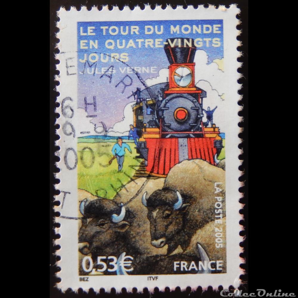 03793 Jules Verne Le tour du Monde en 80 jours - 1873 0.53€ de 2005 timbre france 03793 jules verne le tour du monde en 80 jours 1873 0 53 de 2005
