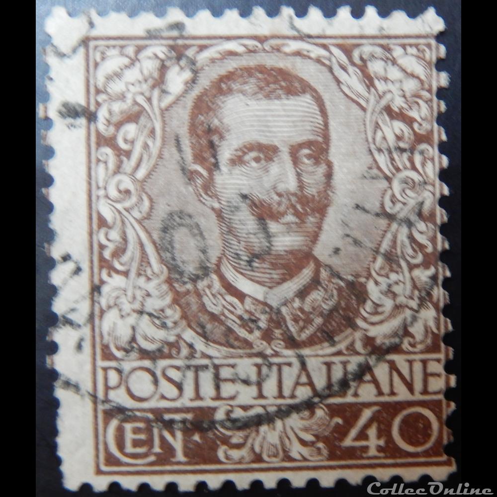 timbre europe italie 00070 vittorio emanuele iii 40c de 1901