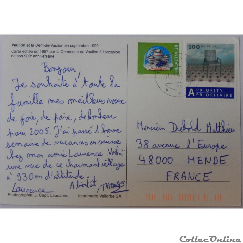 CP de Suisse, Vaud, Vaulion carte postale europe alsace cp de suisse vaud vaulion