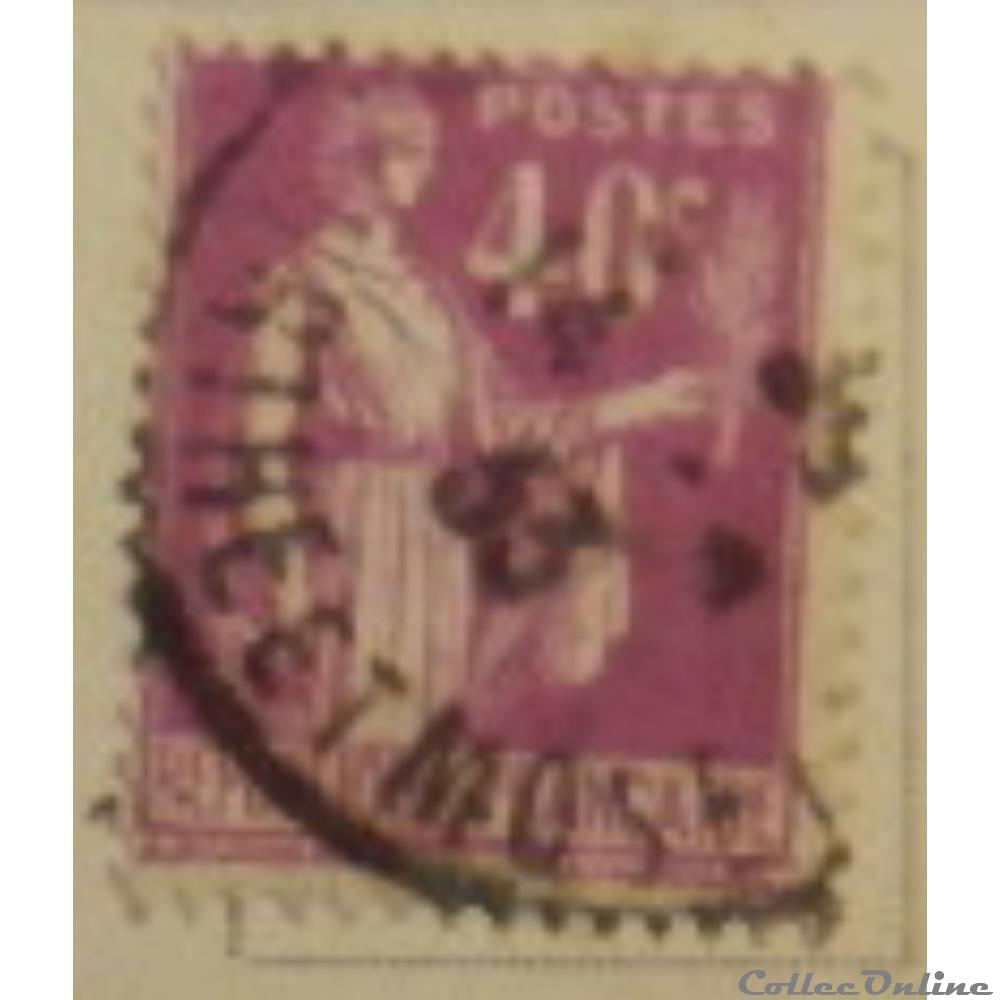 timbre france 00281 type paix 2eme serie 40cts lilas