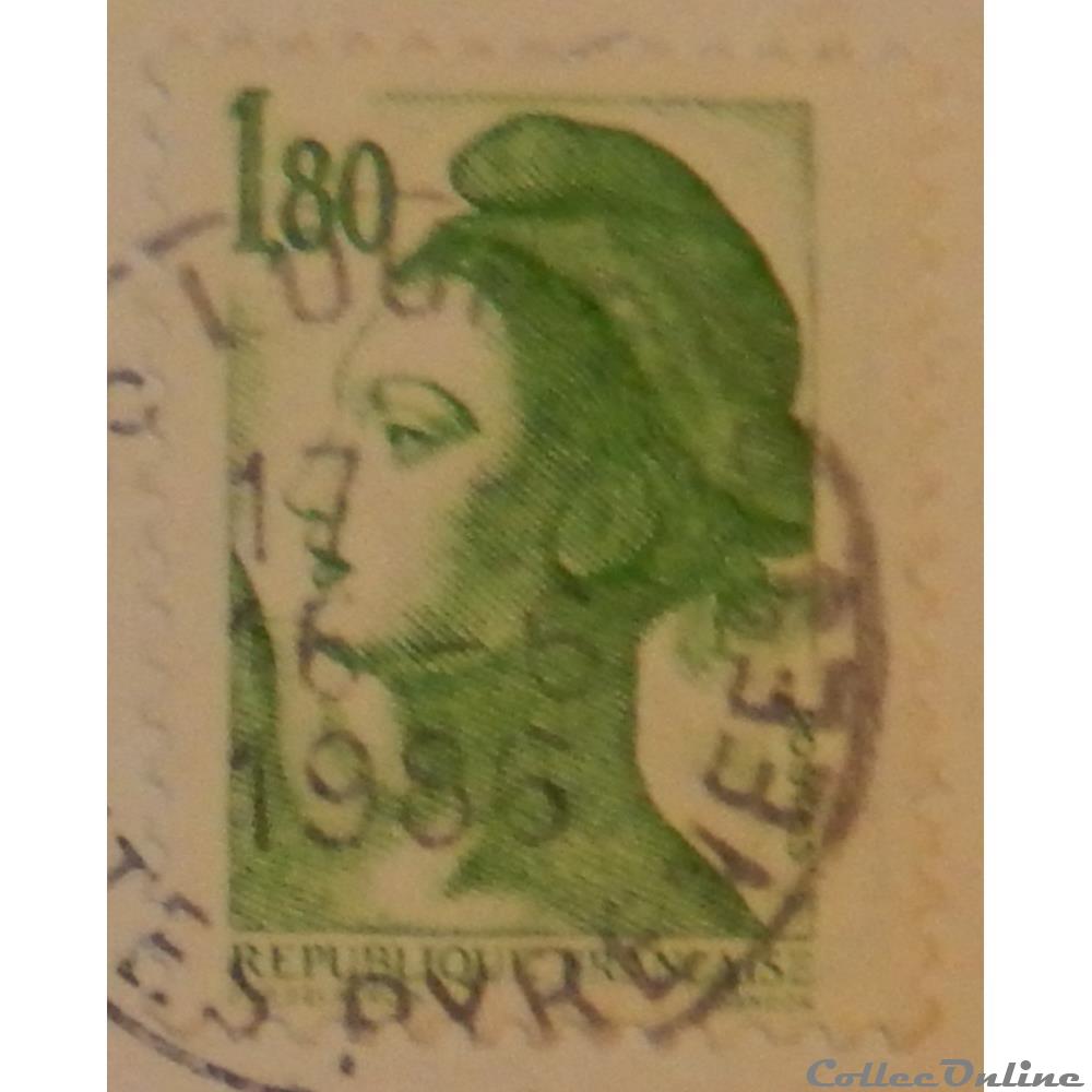02375 La République, type Liberté - 1F80 vert de 1985 4 timbre france 02375 la republique type liberte 1f80 vert de 1985