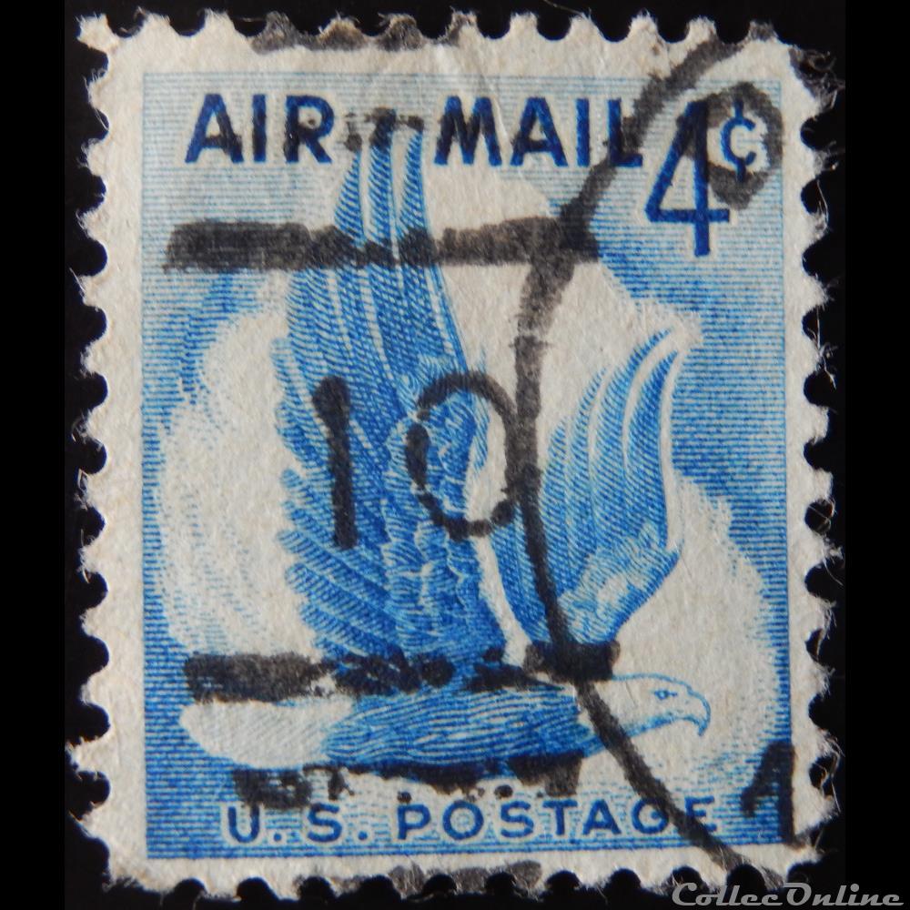 Etats Unis PA0047 pygargue à queue blanche 4c de 1954 timbre amerique etats unis pa0047 pygargue a queue blanche 4c de 1954