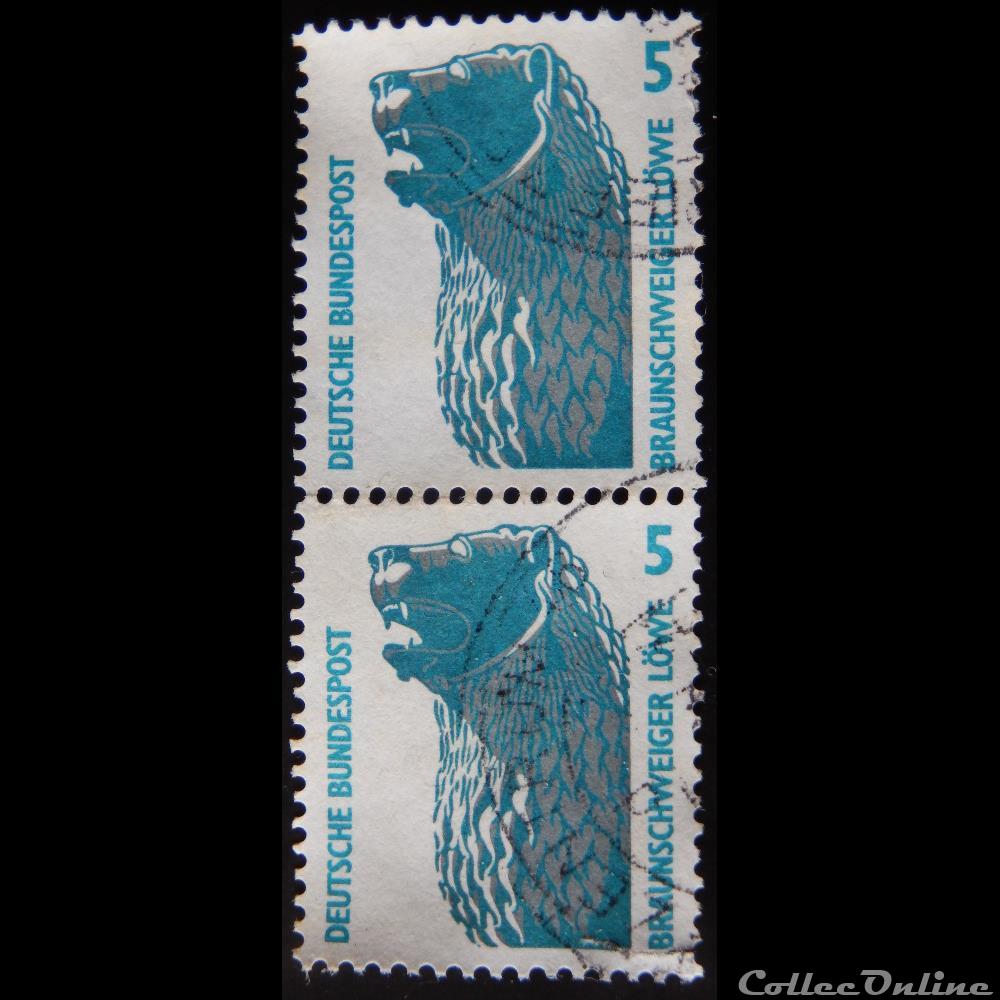 Allemagne RFA 01280 statue de Lion, Brunswick 5pf de 1990 2 timbre europe allemagne rfa 01280 statue de lion brunswick 5pf de 1990