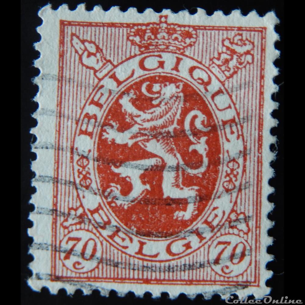 Belgique 00287 lion debout 70c de 1930 timbre europe belgique 00287 lion debout 70c de 1930