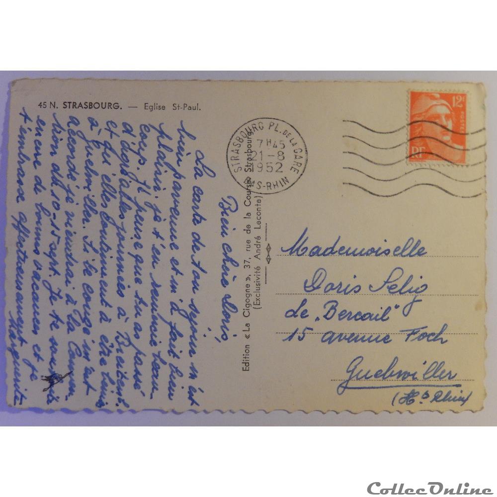 carte postale france alsace cpa de strasbourg bas rhin