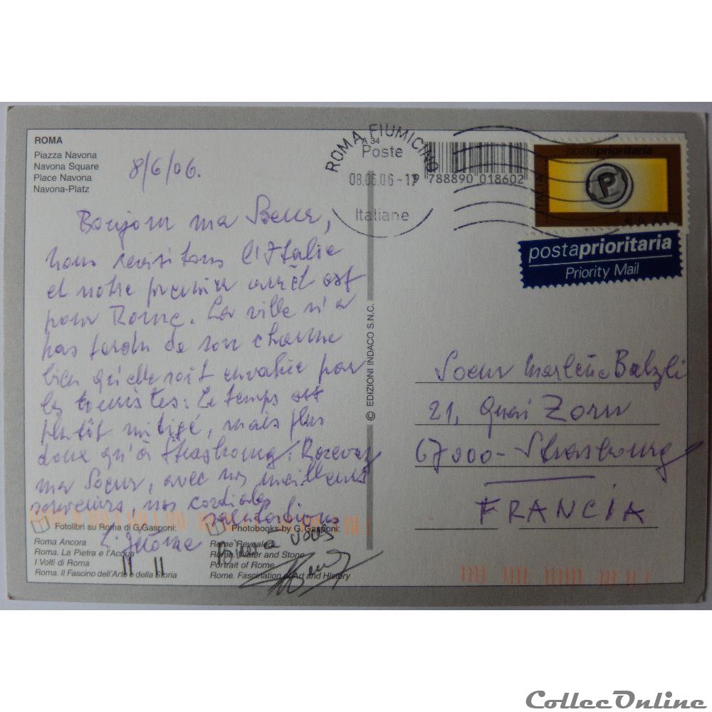carte postale europe alsace cp italie latium rome