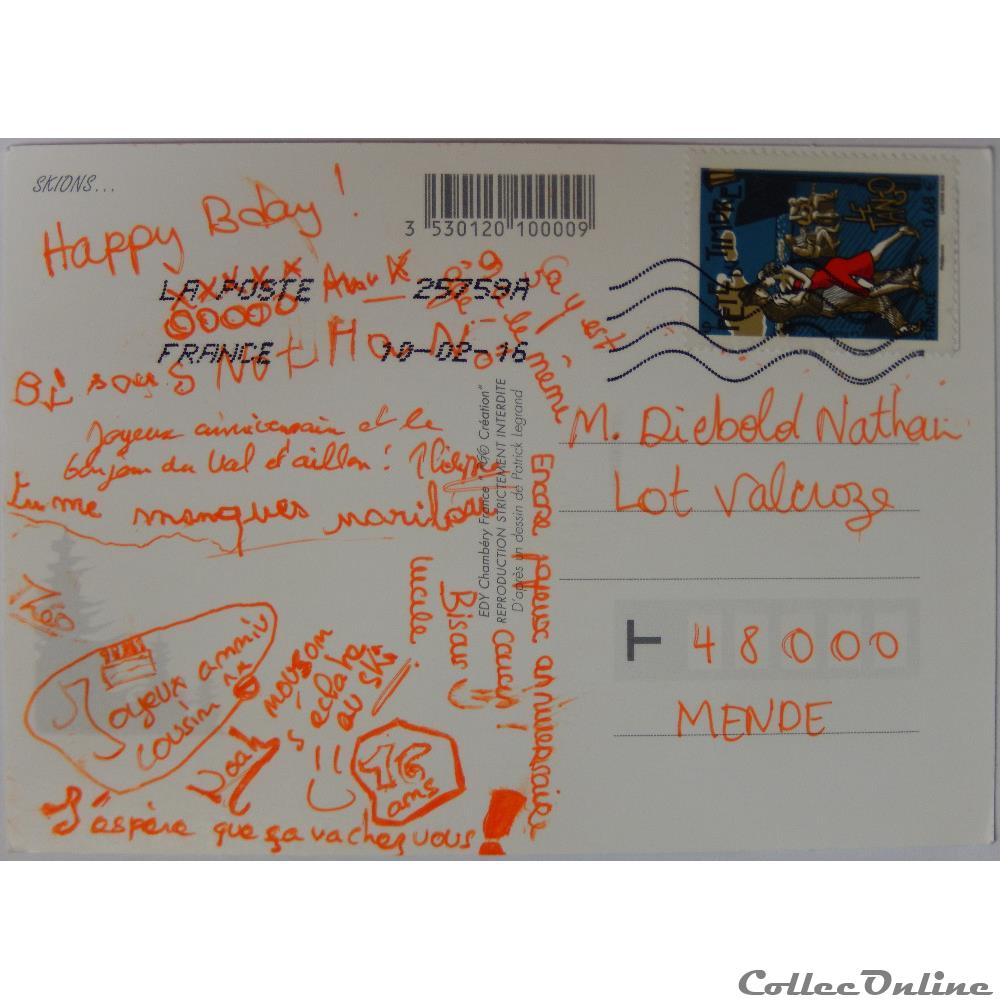 carte postale europe pay de la loire cp sports humoristique ski
