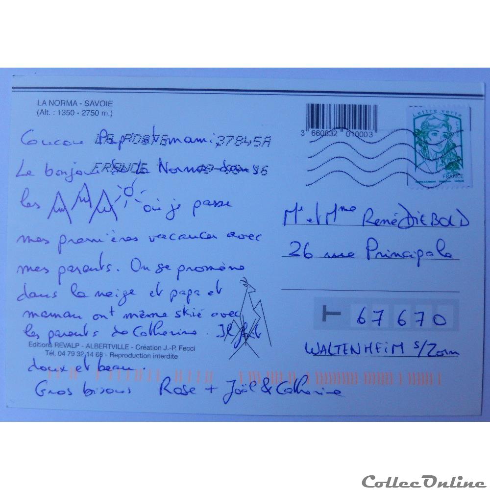 carte postale france rhone alpe cp de savoie villarodin bourget la norma