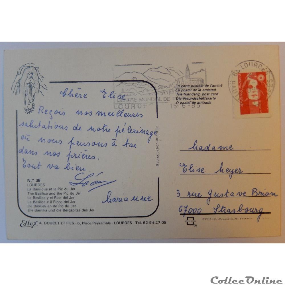 carte postale france midi cp des hautes pyrenees lourdes
