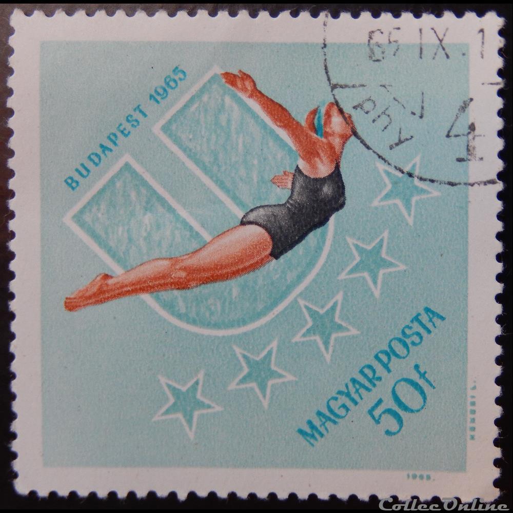Hongrie 01756 plongeon 50f de 1965 timbre europe hongrie 01756 plongeon 50f de 1965