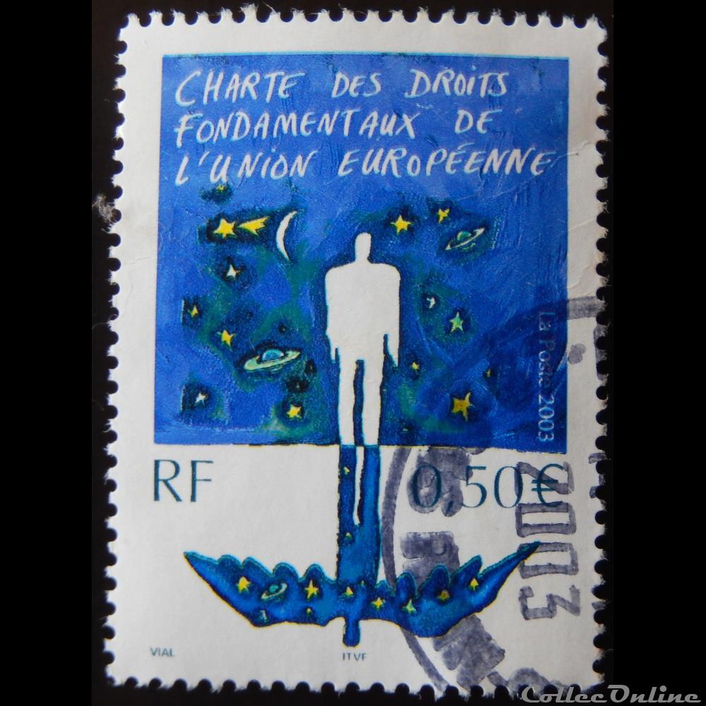 timbre france 03555 charte des droits fondamentaux de union europeenne 0 50