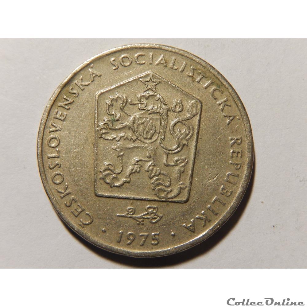 Tchécoslovaquie, 2 koruny de 1975 2 monnaie monde republique tcheque tchecoslovaquie 2 koruny de 1975