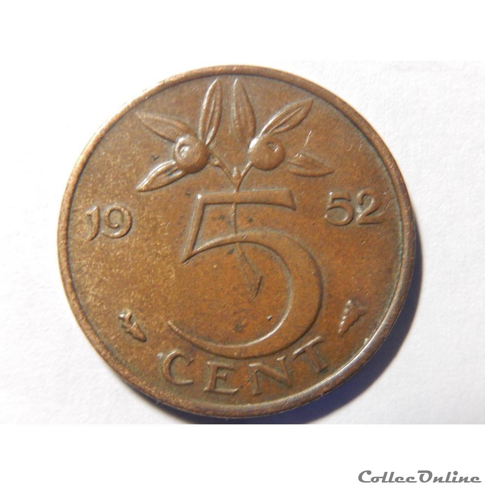 Pays-Bas, 5 cent de 1952 monnaie monde pays bas 5 cent de 1952
