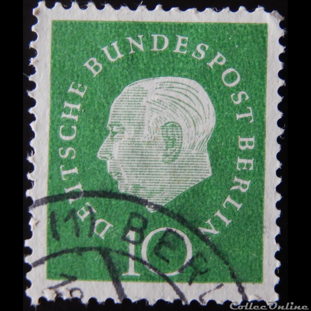 Allemagne RFA 00174 président Théodor Heuss 10pf de 1959 2 timbre europe allemagne rfa 00174 president theodor heuss 10pf de 1959