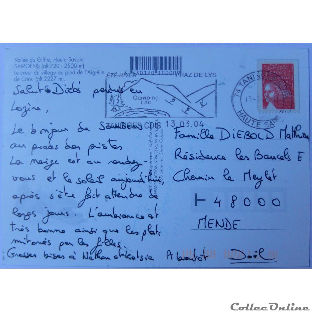 carte postale france rhone alpe cp de haute savoie samoens