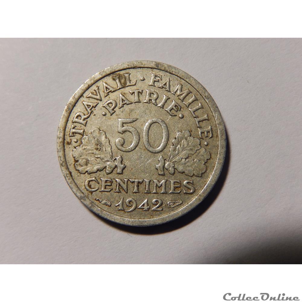 50 centimes Bazor 1942 monnaie france moderne 50 centimes bazor 1942