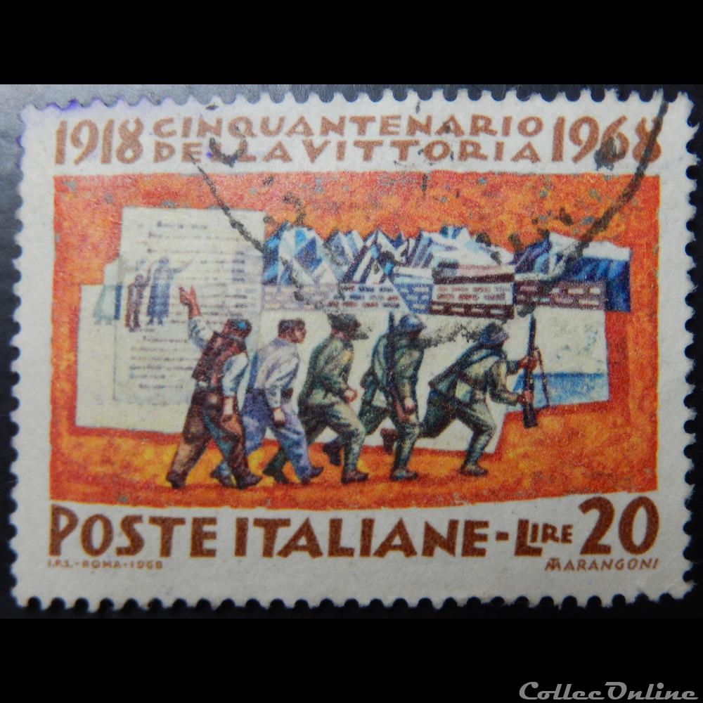 timbre europe italie 01022 victoire a la 1ere guerre mondiale 20 lires de 1968