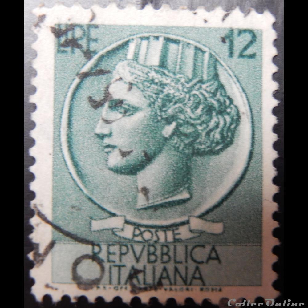 timbre europe italie 00650 piece de syracuse 12 lires de 1953