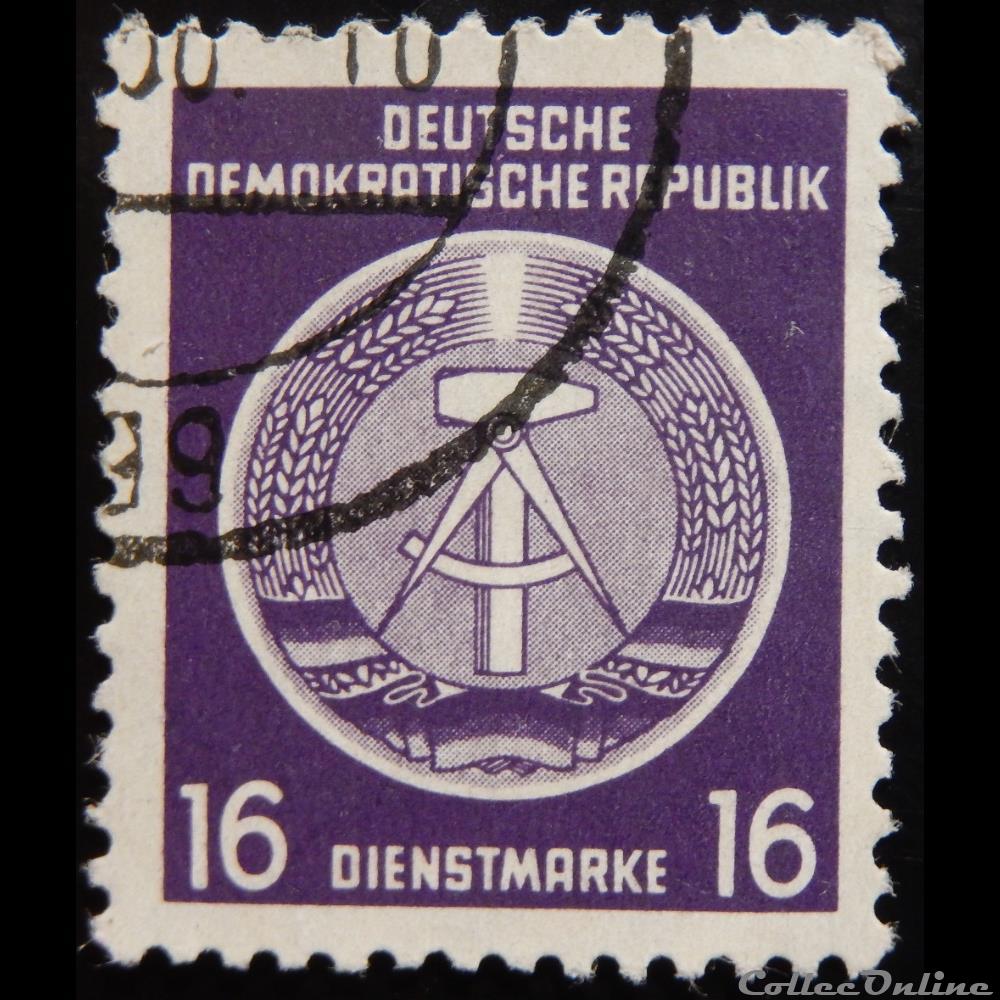 Allemagne RDA S0007 armoirie 16pf de 1954 timbre europe allemagne rda s0007 armoirie 16pf de 1954