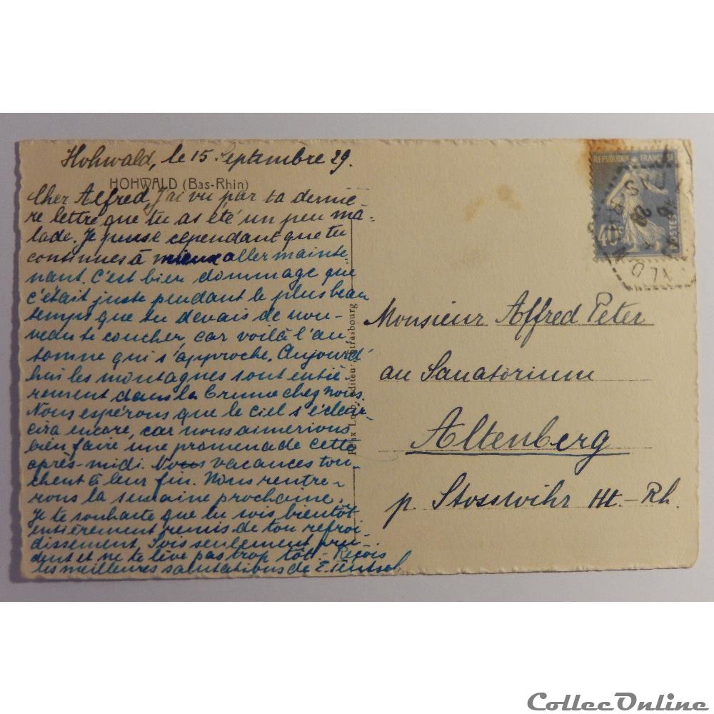carte postale france alsace cpa du hohwald bas rhin