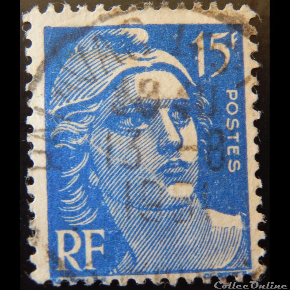 00886 Marianne de Gandon 15 F outremer de 1951 3 timbre france 00886 marianne de gandon 15 f outremer de 1951