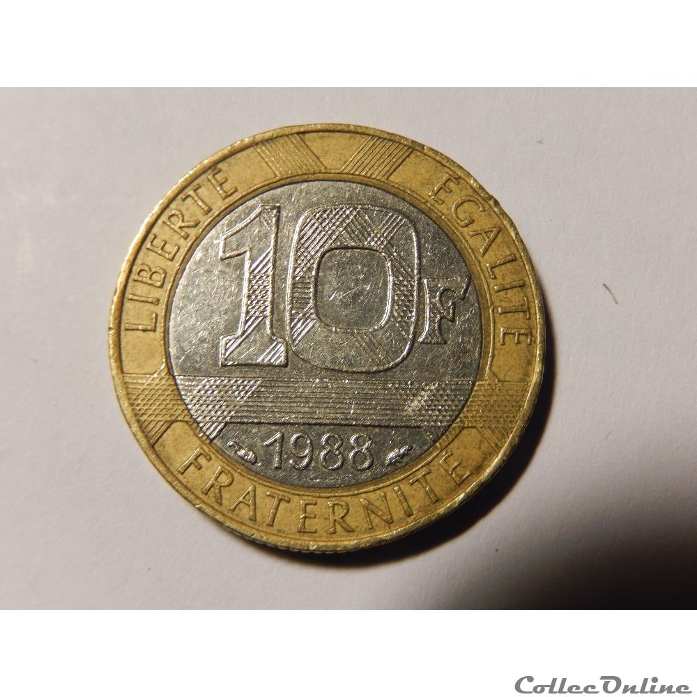 monnaie france moderne 10 francs genie de la bastille 1988