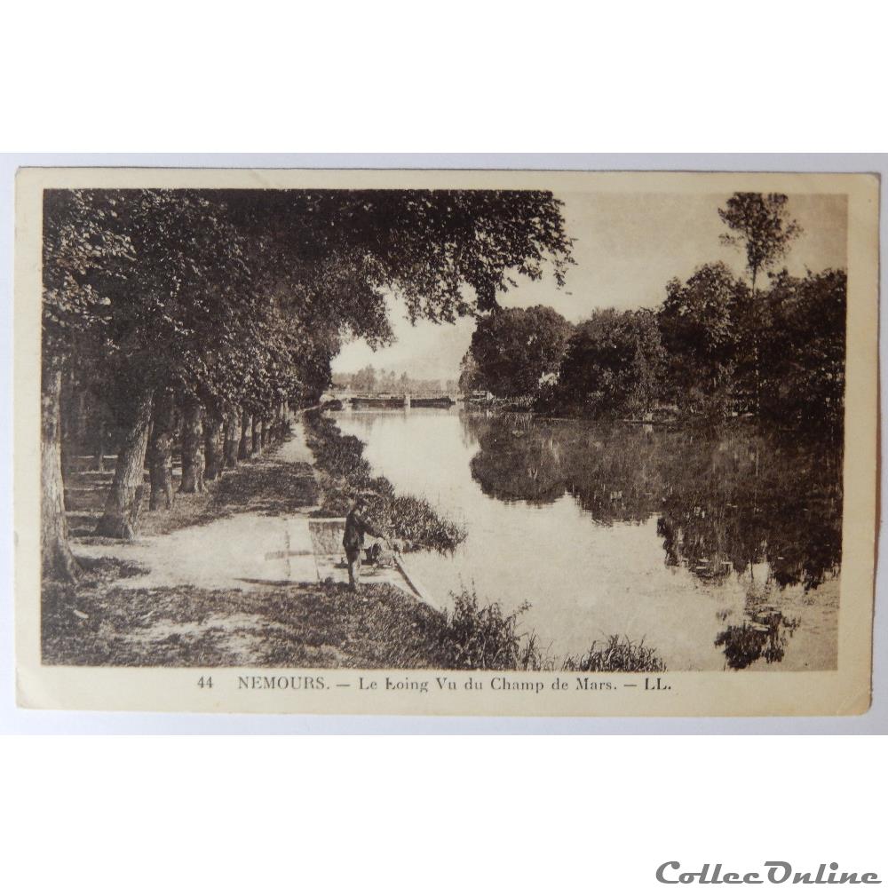 CPA de Seine-et-Marne, Nemours, Le Loing carte postale france ile cpa de seine et marne nemours le loing