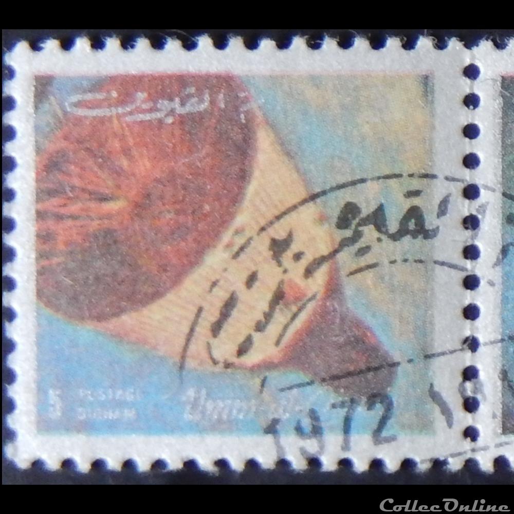 timbre asie emirat arabe uni umm al quwain 00871a voyage spatial scene 13 5d de 1972
