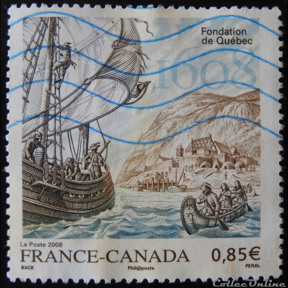 04182 Fondation de Québec 1608 0.85€ timbre france 04182 fondation de quebec 1608 0 85