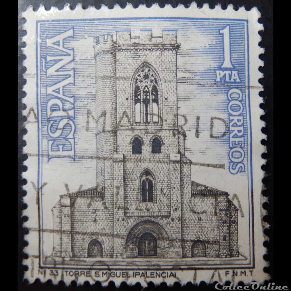 Espagne 01463 Eglise de Saint Miguel, Palencia 1Pta de 1967 timbre europe espagne 01463 eglise de saint miguel palencia 1pta de 1967