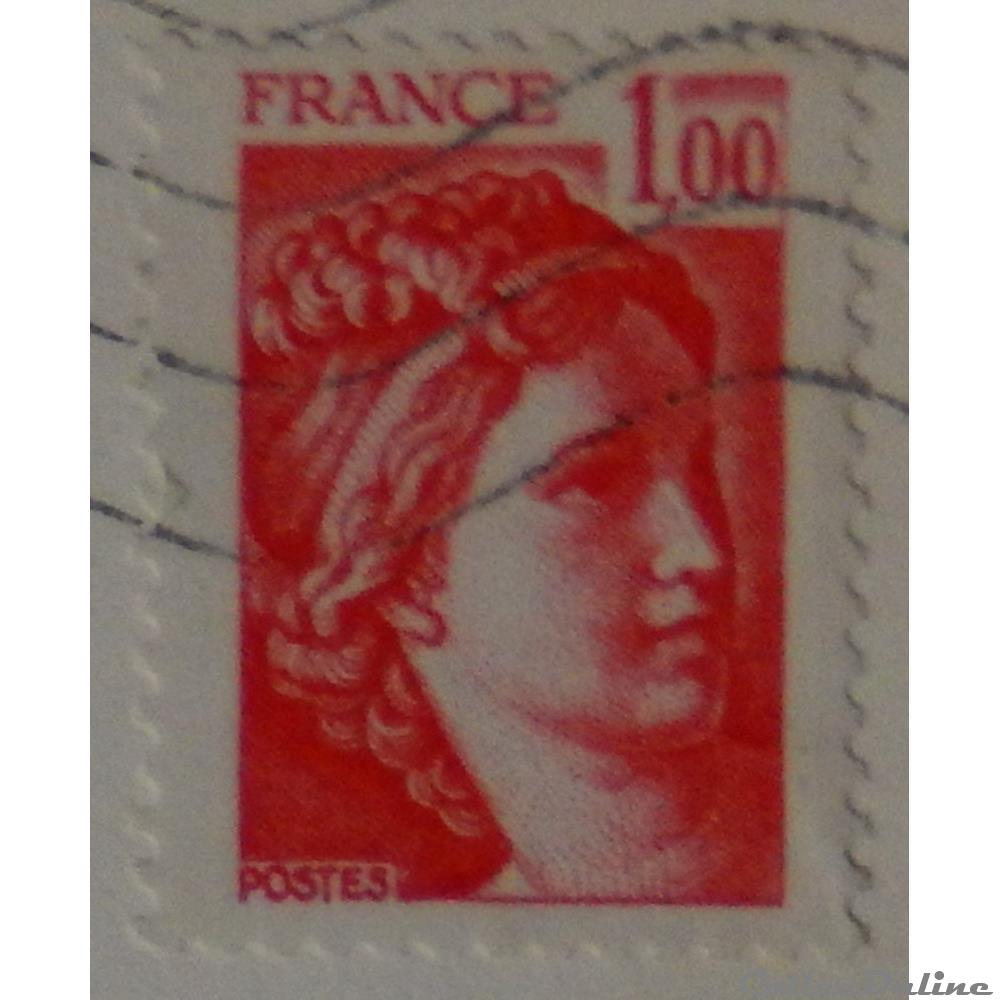 timbre france 01972 sabine 1 f00 rouge de 1978