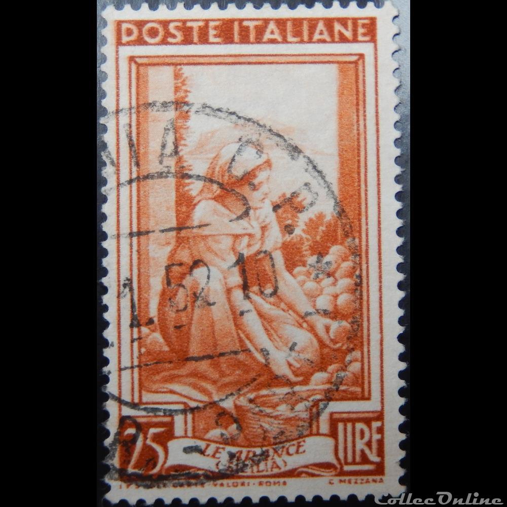 timbre europe italie 00581 sicile les oranges 25 lires de 1950