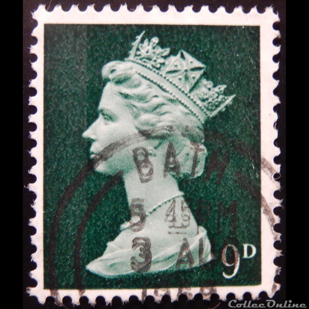 timbre europe royaume uni 00482 reine elisabeth ii 9d de 1967