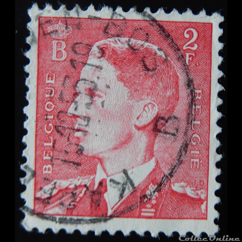 Belgique 00910 roi Baudouin 2F de 1952 timbre europe belgique 00910 roi baudouin 2f de 1952