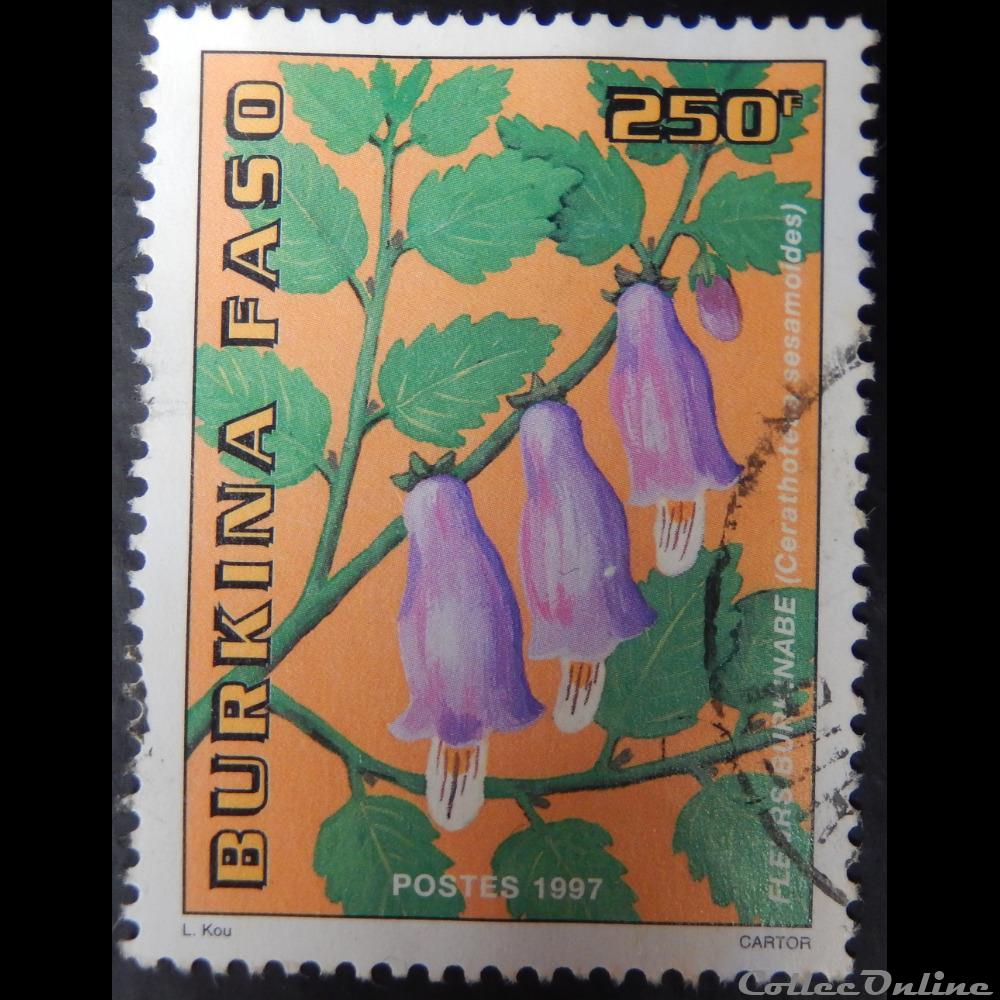 timbre afrique burkina faso 01002ad fleurs burkinabe 250f de 1997
