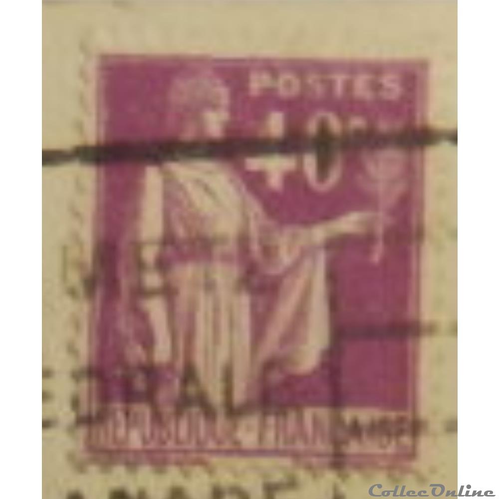 timbre france 00281 type paix 2eme serie 40cts lilas