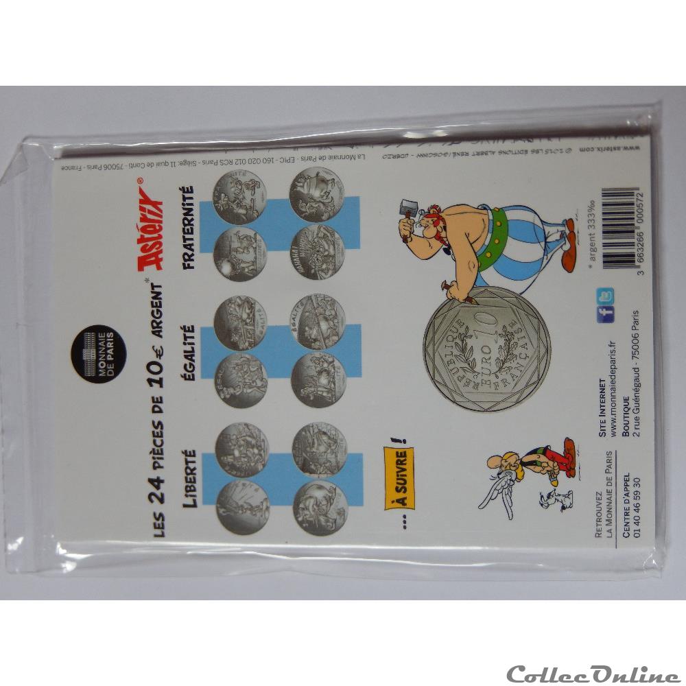 10 euros, Astérix et liberté Flambeau 2015 3 monnaie france 10 euros asterix et liberte flambeau 2015
