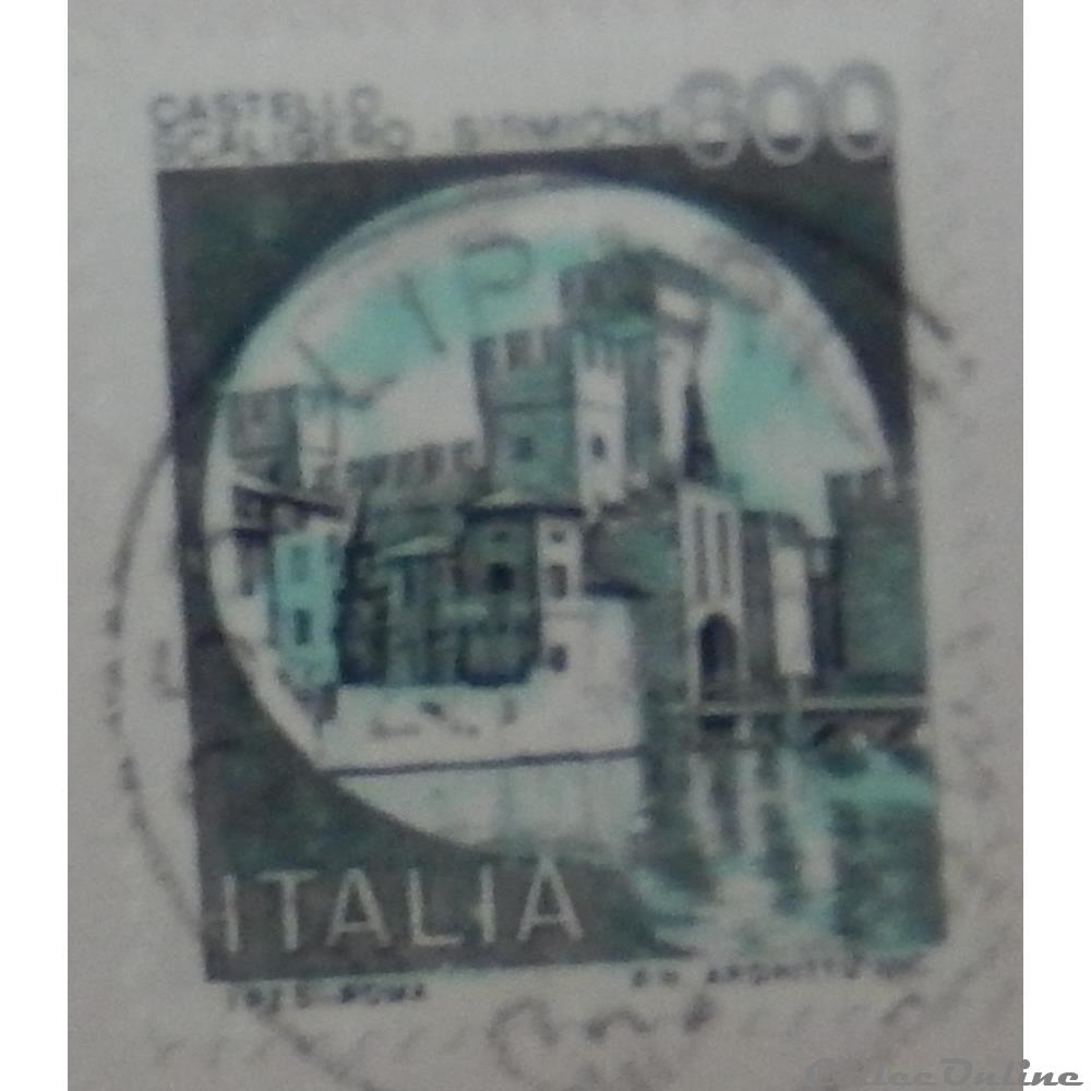 timbre europe italie 01452 chateau de sirmione 600 lires de 1980