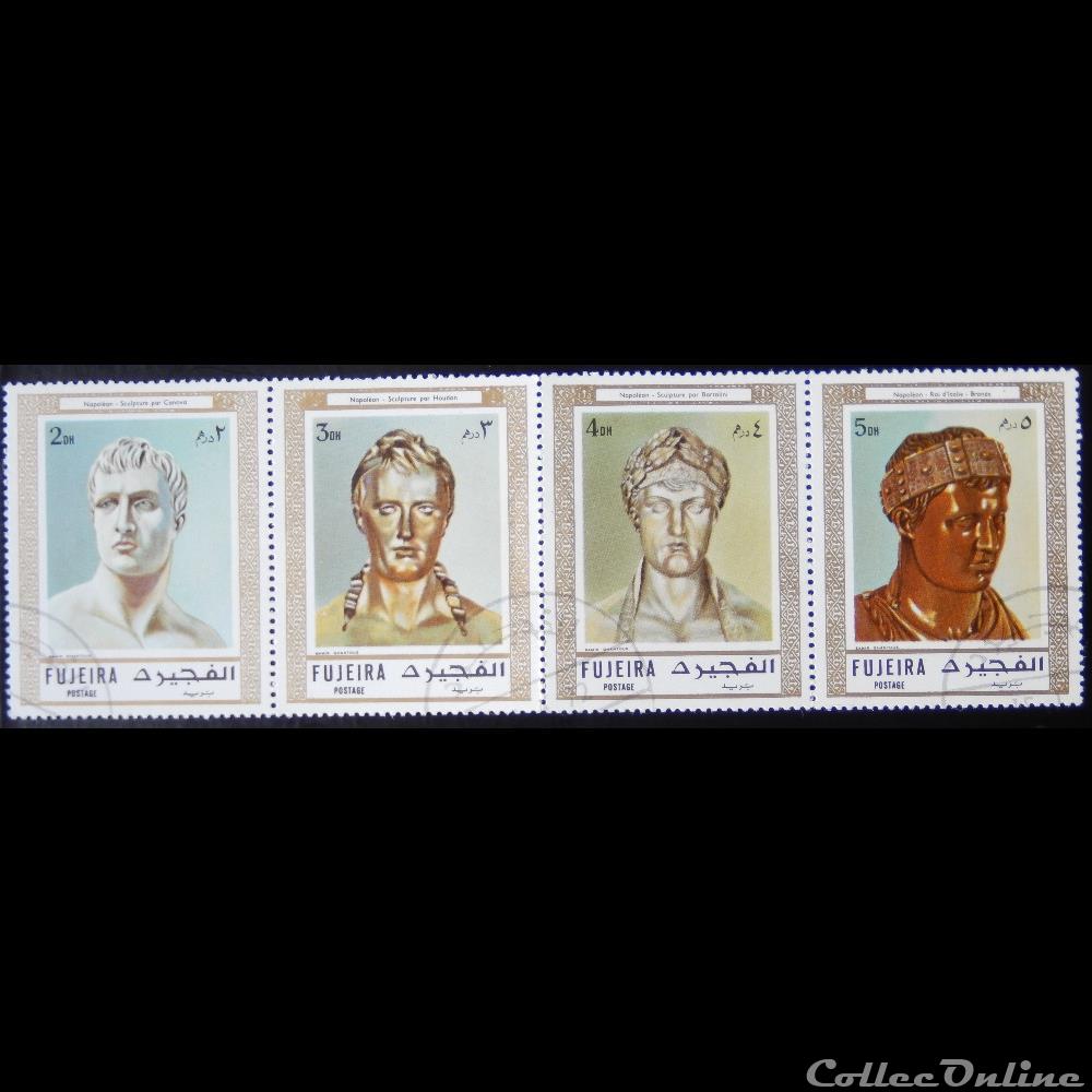 timbre asie emirat arabe uni fujeira 00138 d buste de napoleon bonaparte 4d de 1972