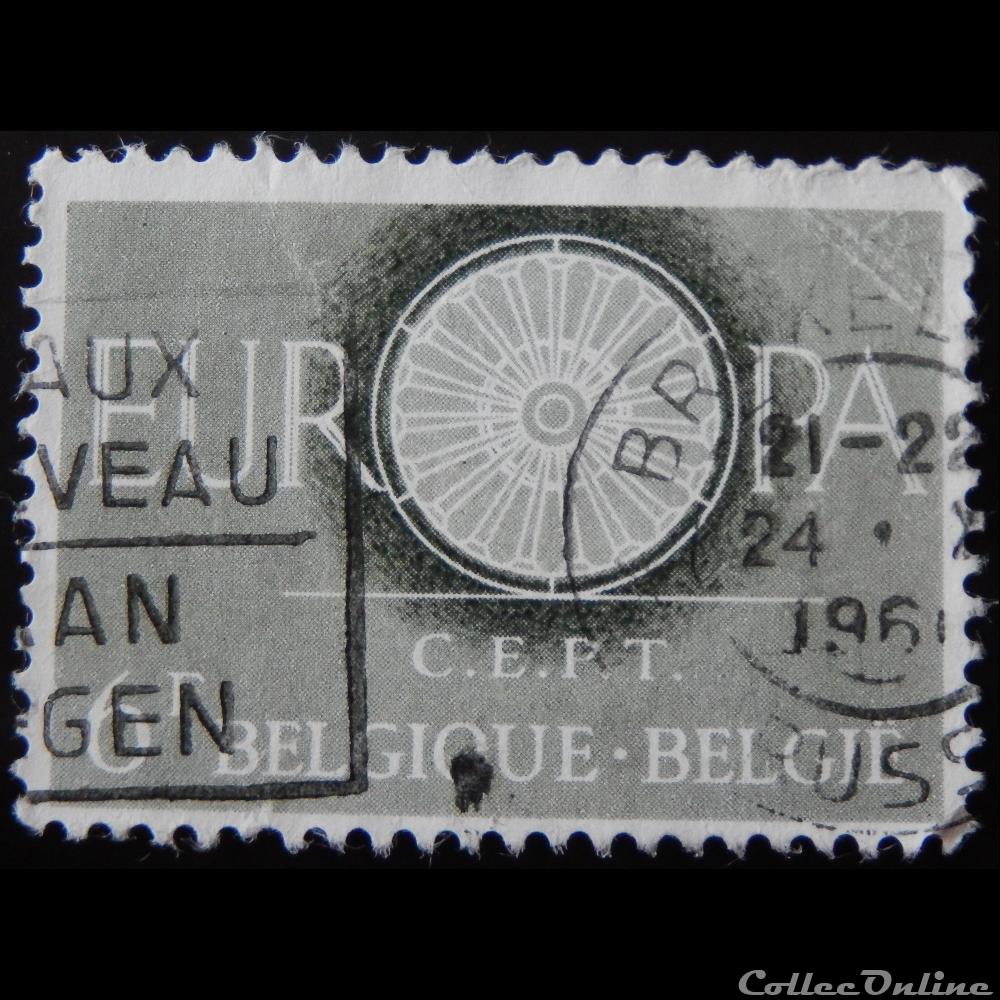 timbre europe belgique 01151 roue 6f de 1960