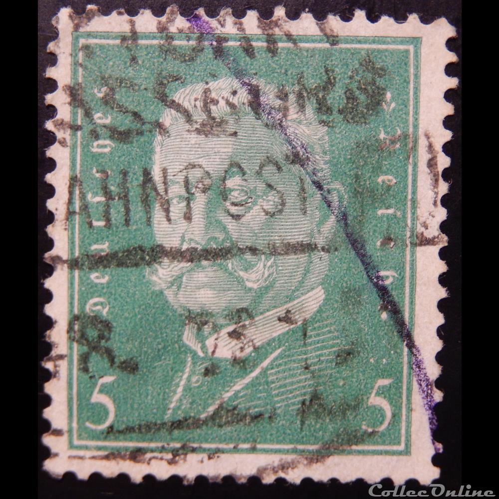 timbre europe allemagne reich 00402 president paul von hindenburg 5pf de 1928
