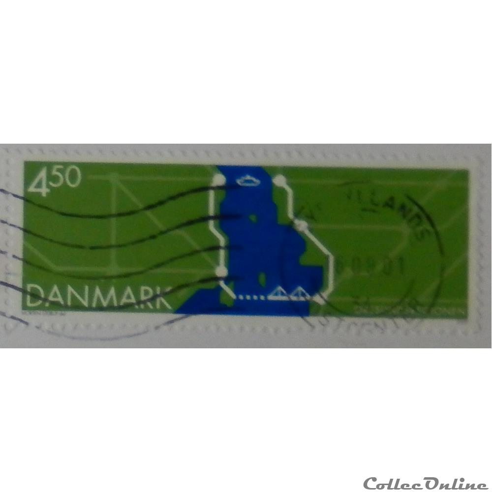 Danemark 01257 Connexion Öresund 4.50dkr de 2000 timbre europe danemark 01257 connexion oresund 4 50dkr de 2000