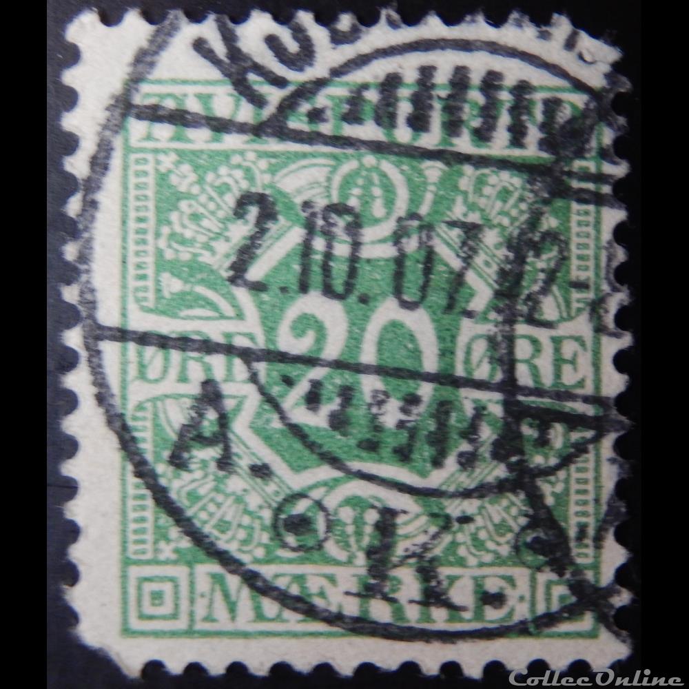 Danemark J0005 Avisporto 20ore de 1907 timbre europe danemark j0005 avisporto 20ore de 1907