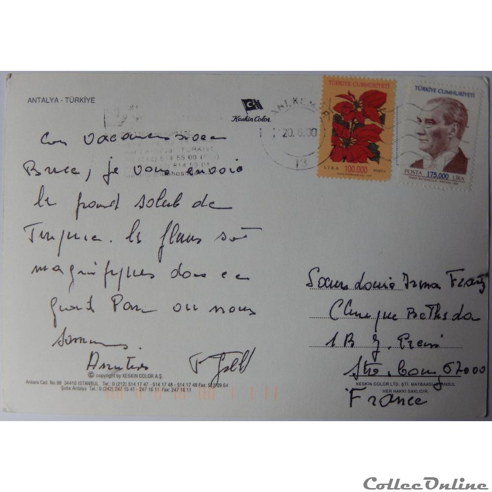carte postale europe ile france cp de turquie antalya