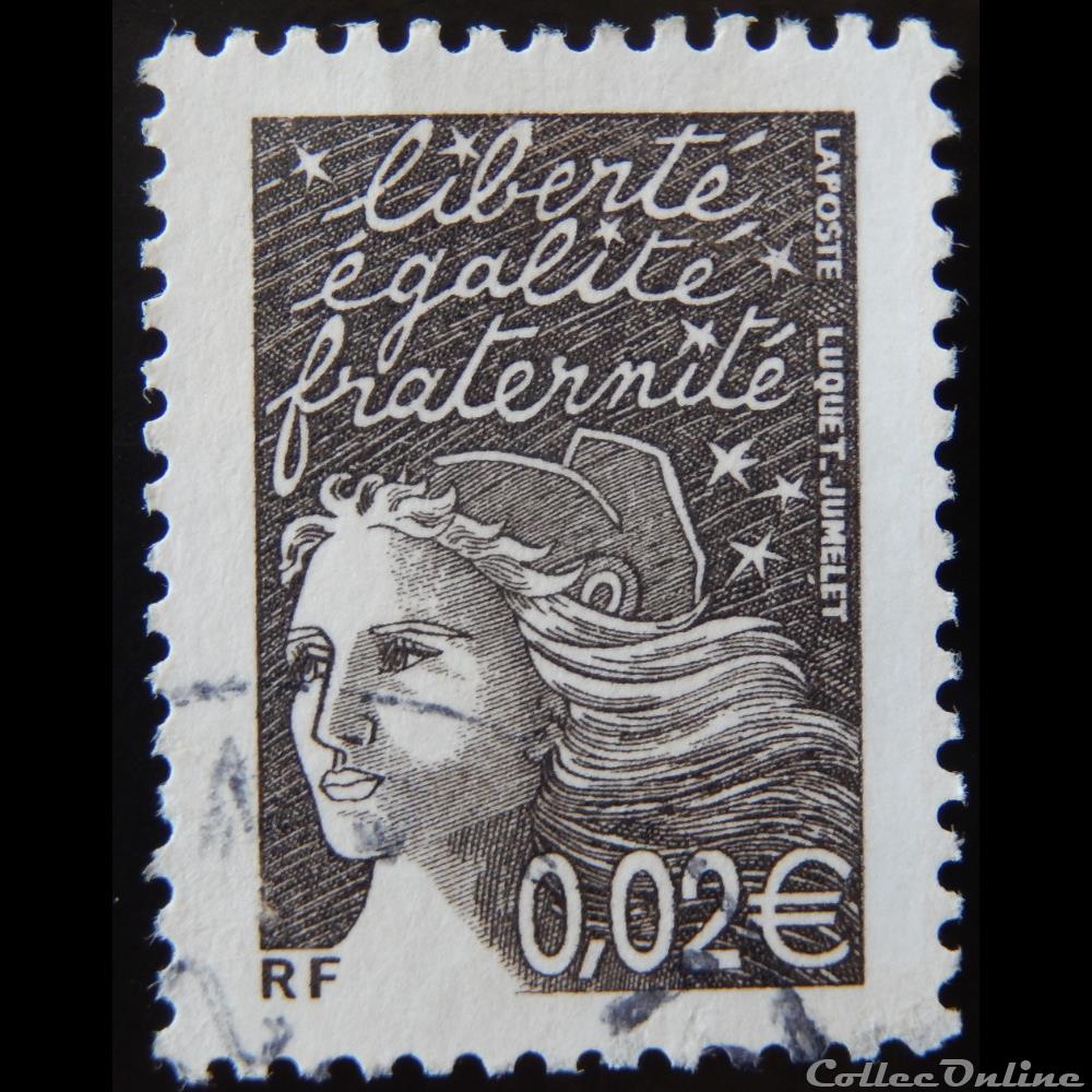 03444 Marianne de Luquet 0,02 € brun de 2002 2 timbre france 03444 marianne de luquet 0 02 brun de 2002