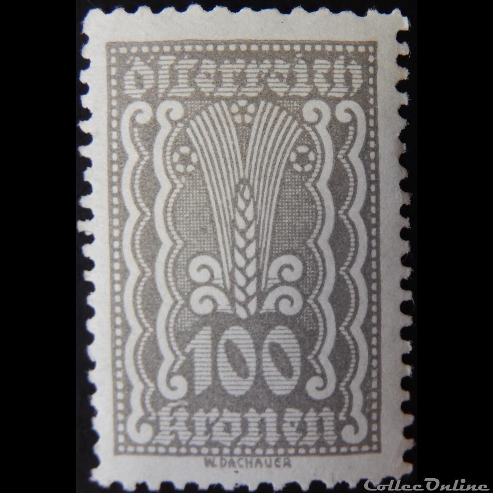 timbre europe autriche 00271 symbolisme epi de mais 100kr de 1922