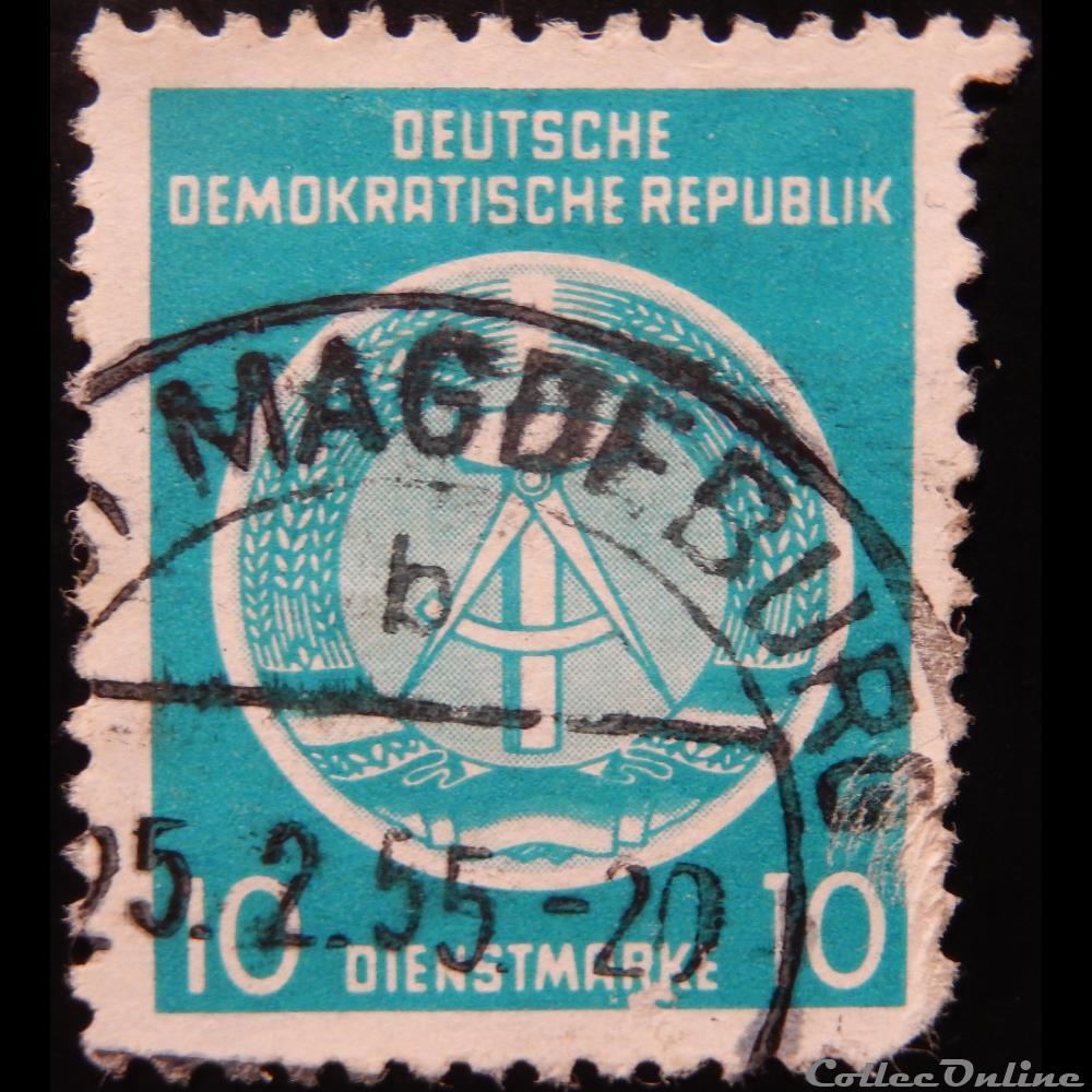 Allemagne RDA S0004 armoirie 10pf de 1954 timbre europe allemagne rda s0004 armoirie 10pf de 1954
