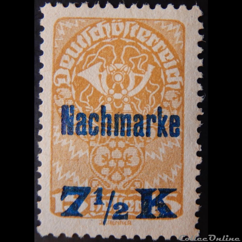Autriche T0101A surimpression Nachmarke 7 1/2kr de 1921 timbre europe autriche t0101a surimpression nachmarke 7 1 2kr de 1921