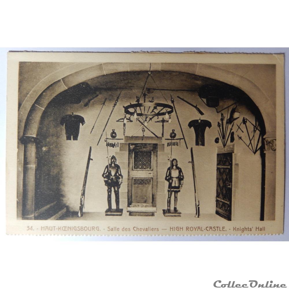 carte postale france alsace cpa du haut koenigsbourg salle des chevaliers haut rhin